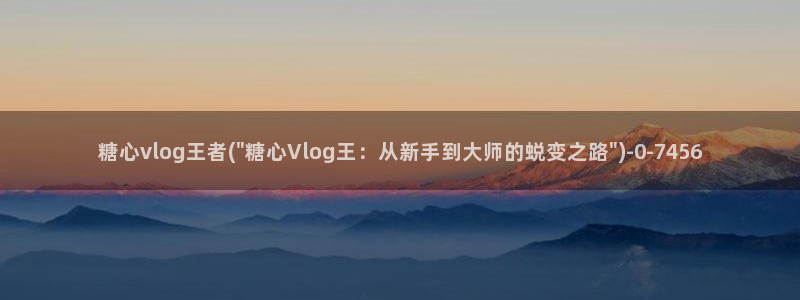糖心vlog摄影师