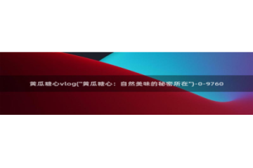 糖心vlog以前版本：黄瓜糖心vlog(\